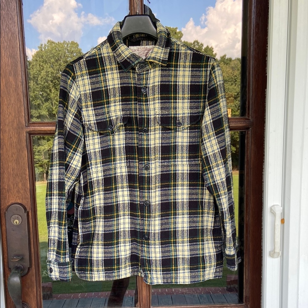 FILSON *RARE* 100% woven‎ cotton made in USA plaid shirt jacket. Size L.